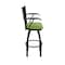 Holland Bar Stool Co Jackie with Arms 25 in. Swivel Counter Stool with Black Wrinkle Finish and Canter Kiwi Green Seat 415 - alternate 10